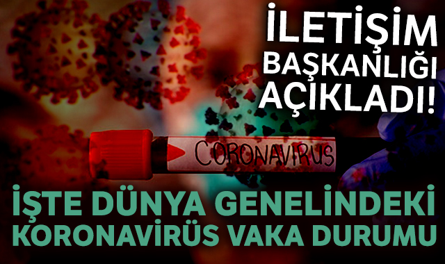 İletişim Başkanlığı dünya genelindeki koronavirüs vaka durumunu açıkladı